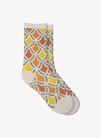 Sokken met print - katoenblend BLEUFORET Beige
